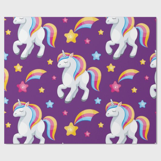Muster Unicorn Magic Horse Niedlich Geschenkpapier (Flach)