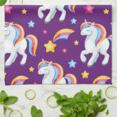 Muster Unicorn Magic Horse Niedlich Geschirrtuch (Gefaltet)