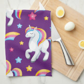 Muster Unicorn Magic Horse Niedlich Geschirrtuch (Viertel Falte)