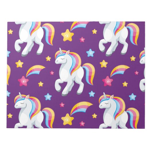 Muster Unicorn Magic Horse Niedlich Notizblock (Vorderseite)