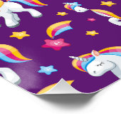 Muster Unicorn Magic Horse Niedlich Poster (Ecke)