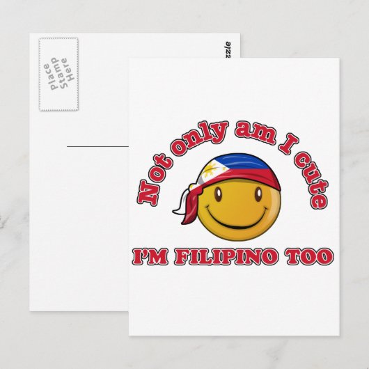 Muster unter philippinischer Flagge Postkarte (Vorne/Hinten)