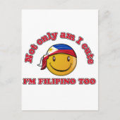 Muster unter philippinischer Flagge Postkarte (Vorderseite)