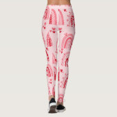 Muster Valentine 2023 Hintergrund mit Herz-Liebe Leggings (Rückseite)