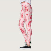 Muster Valentine 2023 Hintergrund mit Herz-Liebe Leggings (Links)