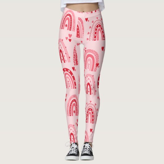 Muster Valentine 2023 Hintergrund mit Herz-Liebe Leggings (Vorderseite)