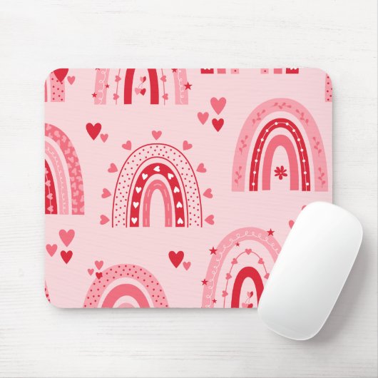 Muster Valentine 2023 Hintergrund mit Herz-Liebe Mousepad (Mit Mouse)