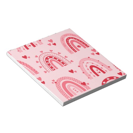 Muster Valentine 2023 Hintergrund mit Herz-Liebe Notizblock (angewinkelt)