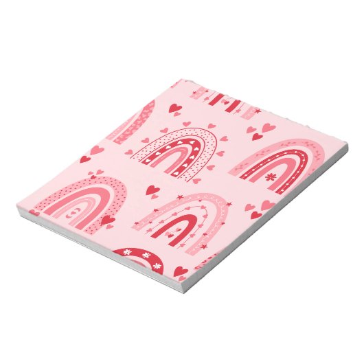 Muster Valentine 2023 Hintergrund mit Herz-Liebe Notizblock (Rotiert)
