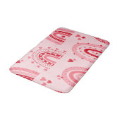 Muster Valentine 2024 Hintergrund mit Herz-Liebe Badematte (Schrägansicht)