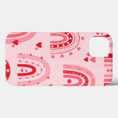 Muster Valentine 2024 Hintergrund mit Herz-Liebe Case-Mate iPhone Hülle (Rückseite (Horizontal))