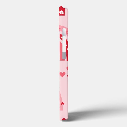 Muster Valentine 2024 Hintergrund mit Herz-Liebe Case-Mate iPhone Hülle (Rückseite / Links)