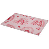 Muster Valentine 2024 Hintergrund mit Herz-Liebe Schneidebrett (Ecke)