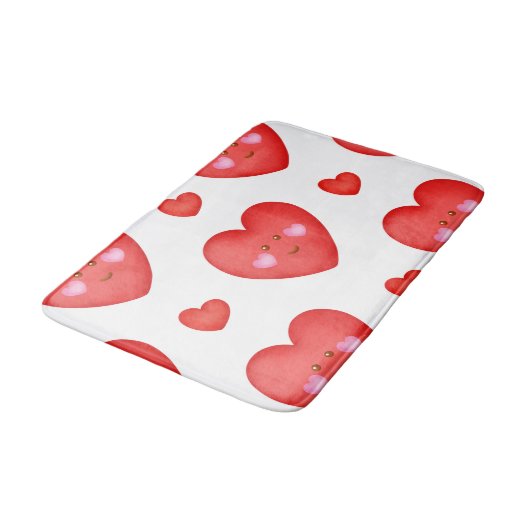 Muster Valentine Hintergrund mit Herz-Liebe Badematte (Schrägansicht)