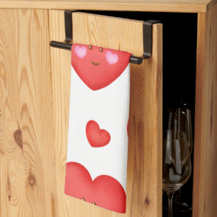 Muster Valentine Hintergrund mit Herz-Liebe Geschirrtuch