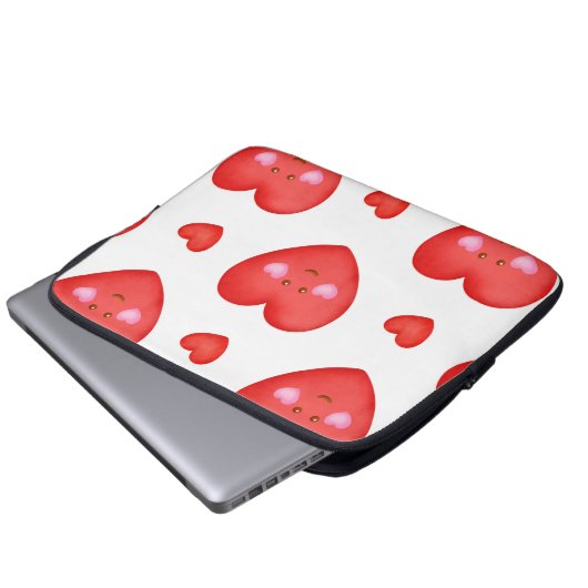 Muster Valentine Hintergrund mit Herz-Liebe Laptopschutzhülle (Vorne Knopf)