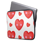 Muster Valentine Hintergrund mit Herz-Liebe Laptopschutzhülle (Vorderseite Links)