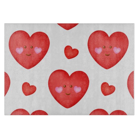 Muster Valentine Hintergrund mit Herz-Liebe Schneidebrett (Vorderseite)
