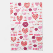Muster Valentinstag 2023 Hintergrund mit Herz Geschirrtuch (Vertikal)