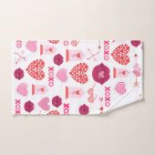 Muster Valentinstag 2023 Hintergrund mit Herz Handtuch (Handtuch)