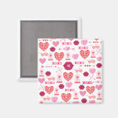 Muster Valentinstag 2023 Hintergrund mit Herz Magnet (Vorderseite/Rückseite)