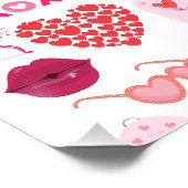 Muster Valentinstag 2023 Hintergrund mit Herz Poster (Ecke)
