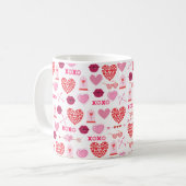 Muster Valentinstag 2024 Hintergrund mit Herz Kaffeetasse (Vorderseite Links)