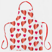 Muster verschiedener roter Herzen mit soliden rote Schürze (Vorderseite)