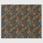 Muster viktorianischer Steampunk-Zahnräder Geschenkpapier (Flach)