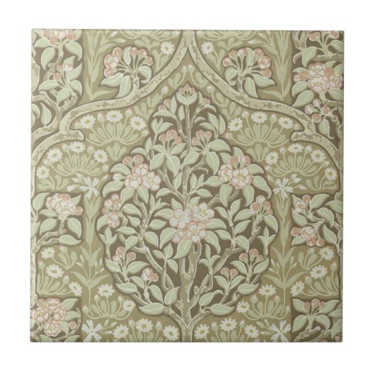 Muster Vintag blühender Kirschbaumen Fliese (Vorderseite)