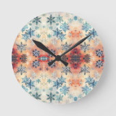Muster Vintager Schneeflocken - Uhr (Vorderseite)