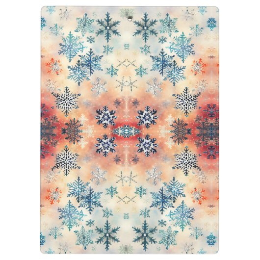 Muster Vintager Schneeflocken - Zwischenablage Klemmbrett (Rückseite)