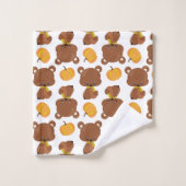 Muster von Bären, Niedlichen Bären, Fall, Kürbiski Badhandtuch Set (Waschlappen)