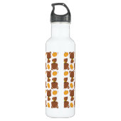 Muster von Bären, Niedlichen Bären, Fall, Kürbiski Edelstahlflasche (Rückseite)