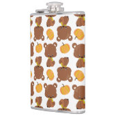 Muster von Bären, Niedlichen Bären, Fall, Kürbiski Flachmann (Links)