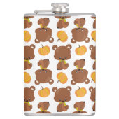 Muster von Bären, Niedlichen Bären, Fall, Kürbiski Flachmann (Vorderseite)