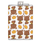 Muster von Bären, Niedlichen Bären, Fall, Kürbiski Flachmann (Rückseite)