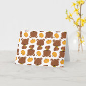 Muster von Bären, Niedlichen Bären, Fall, Kürbiski Karte (Gelbe Blume)