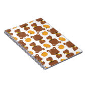 Muster von Bären, Niedlichen Bären, Fall, Kürbiski Notizblock (Rechte Seite)