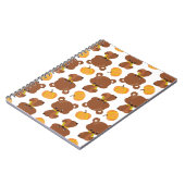 Muster von Bären, Niedlichen Bären, Fall, Kürbiski Notizblock (Linke Seite)