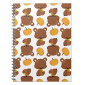 Muster von Bären, Niedlichen Bären, Fall, Kürbiski Notizblock (Vorderseite)