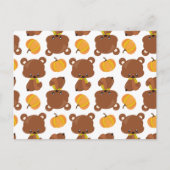 Muster von Bären, Niedlichen Bären, Fall, Kürbiski Postkarte (Vorderseite)