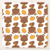 Muster von Bären, Niedlichen Bären, Fall, Kürbiski Rechteckiger Pappuntersetzer (Vorderseite)