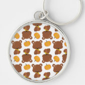 Muster von Bären, Niedlichen Bären, Fall, Kürbiski Schlüsselanhänger (Vorne)