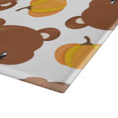 Muster von Bären, Niedlichen Bären, Fall, Kürbiski Schneidebrett (Ecke)