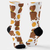 Muster von Bären, Niedlichen Bären, Fall, Kürbiski Socken (Gewinkelt)