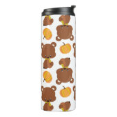 Muster von Bären, Niedlichen Bären, Fall, Kürbiski Thermosbecher (Nach links gedreht)
