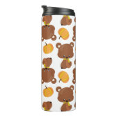 Muster von Bären, Niedlichen Bären, Fall, Kürbiski Thermosbecher (Nach rechts gedreht)