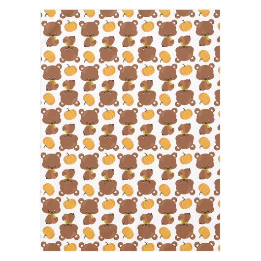 Muster von Bären, Niedlichen Bären, Fall, Kürbiski Tischdecke (Vorderseite)