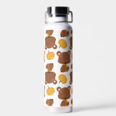 Muster von Bären, Niedlichen Bären, Fall, Kürbiski Trinkflasche (Rückseite)